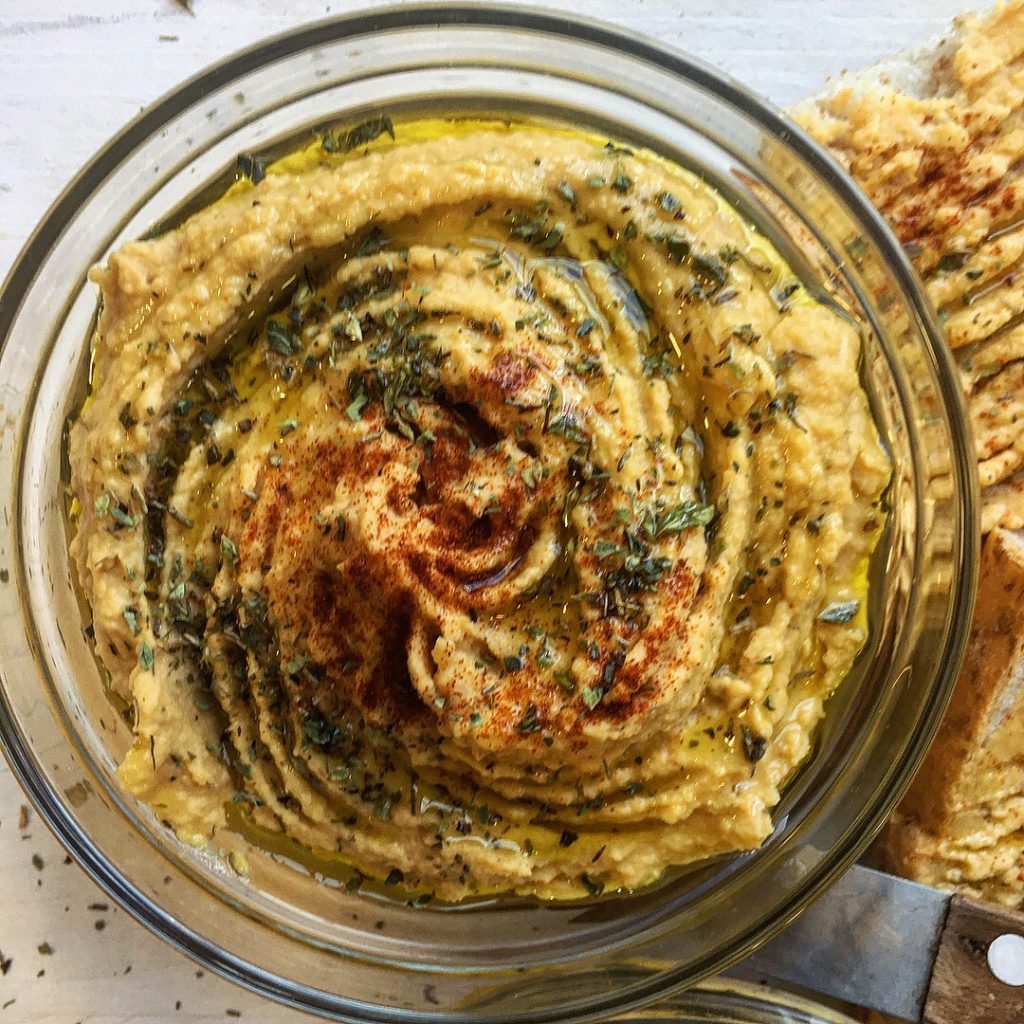 Hummus de calabaza asada y orégano